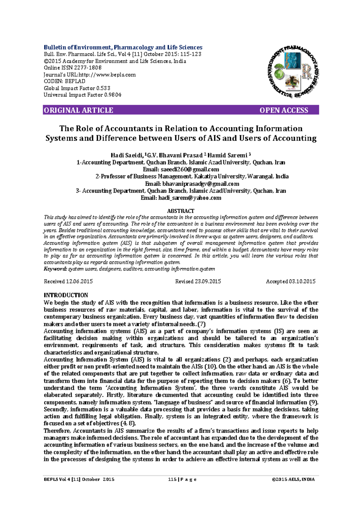 The Role of Accountants in Accounting Information Systems (AIS ...