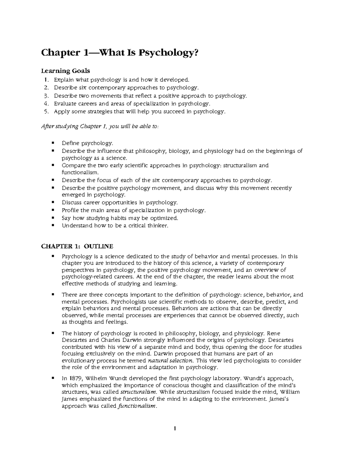 Psychology 101: Chapter 1 Study Questions & Answers - Studocu