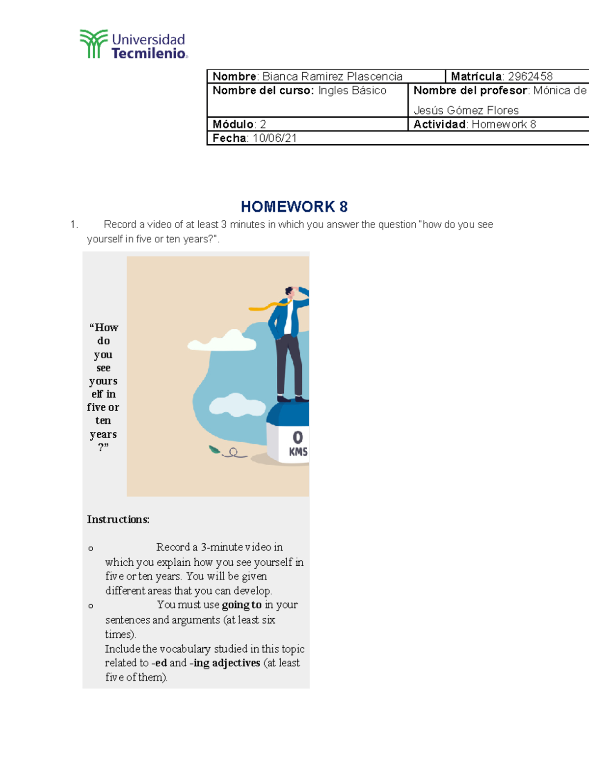 Ingles Basico Homework 8 - TecMilenio - Studocu