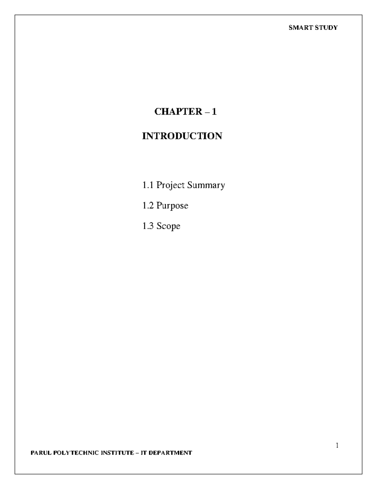 SMART STUDY PROJECT REPORT - PARUL POLYTECHNIC IT DEPT - Studocu