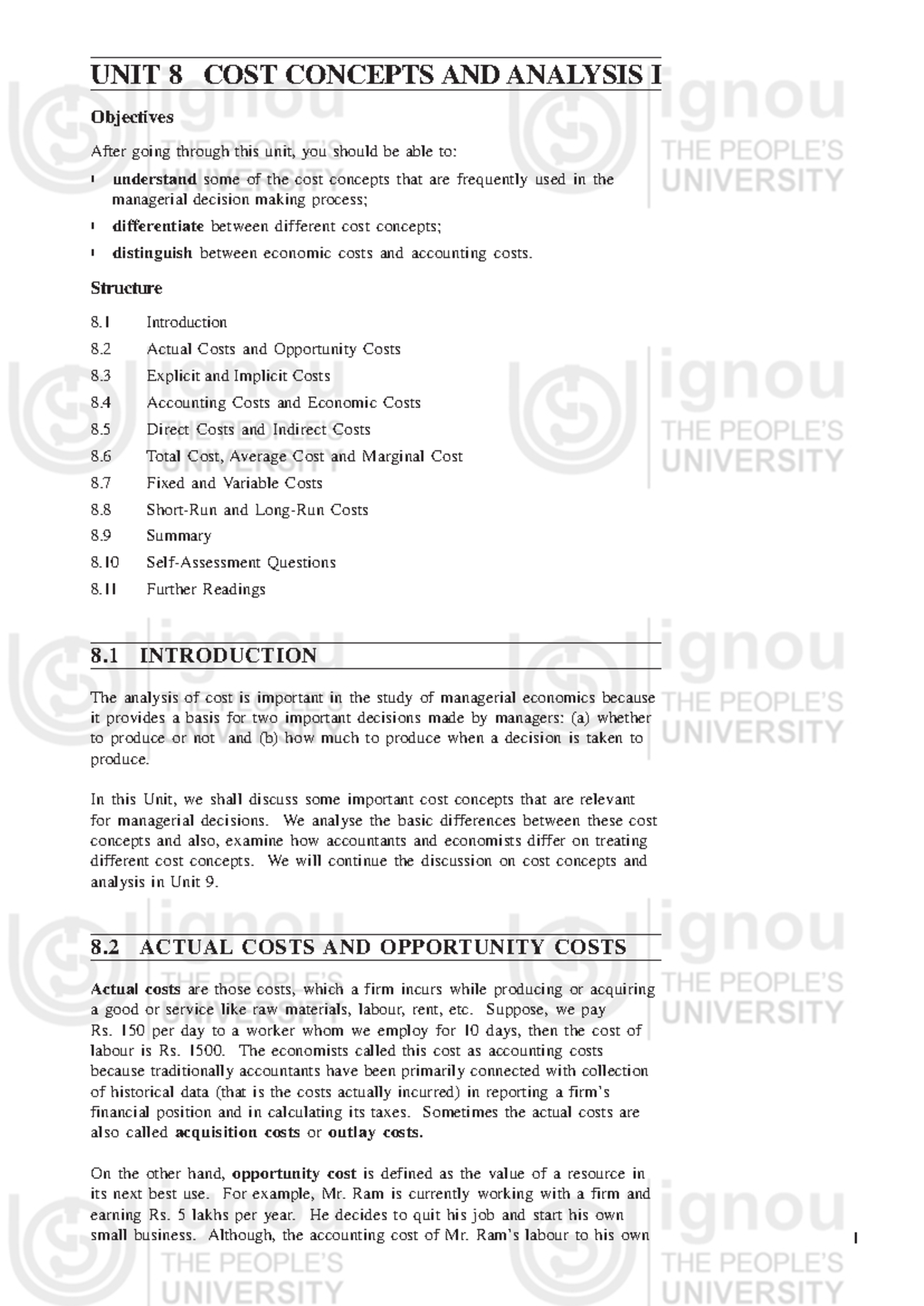 Cost Analysis - Key Concepts and Notes for Unit 8 (Managerial Econ ...