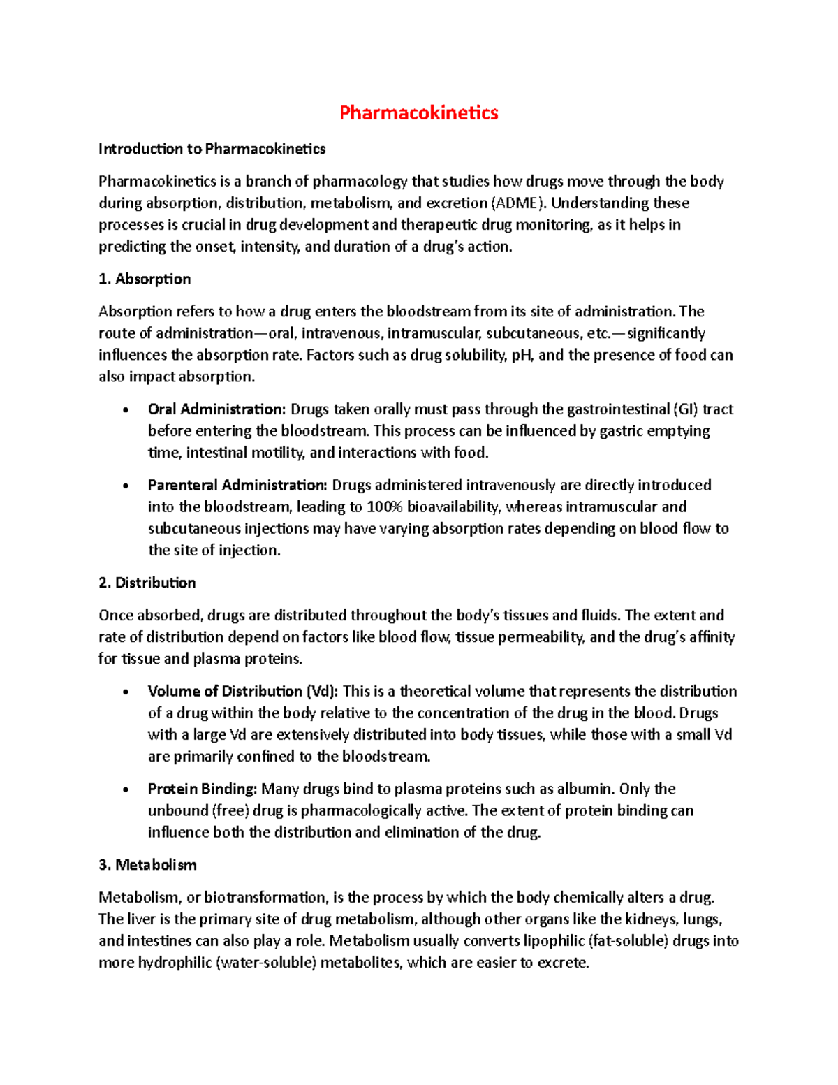Pharmacokinetics: Understanding Drug Absorption, Distribution ...