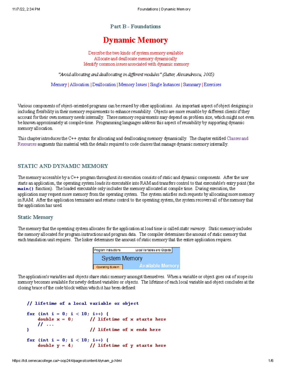 Foundations Dynamic Memory - Part B - Foundations Dynamic Memory ...