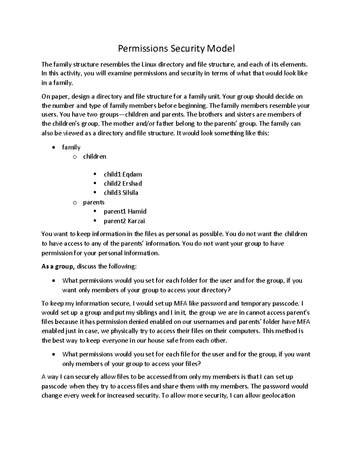 Permissions Security Model - In this activity, you will examine ...