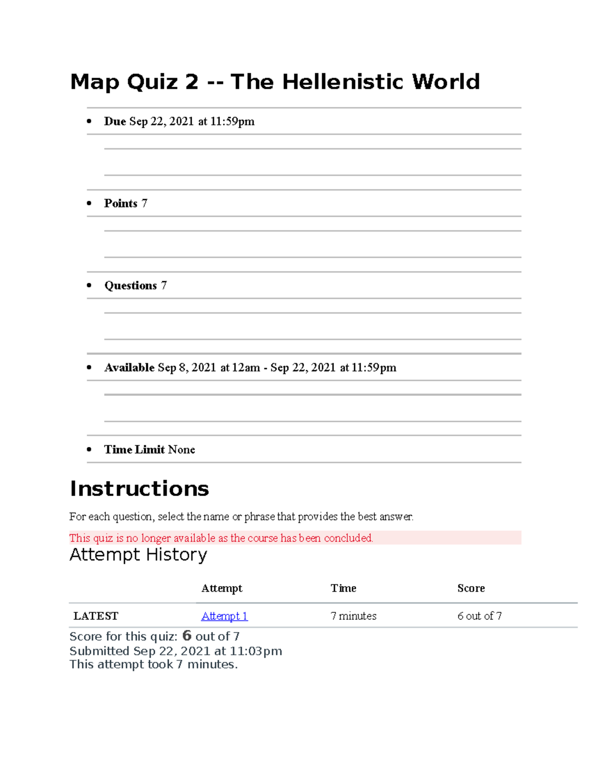 HIST101: Hellenistic World Quiz - Map Quiz 2 Overview and Insights ...