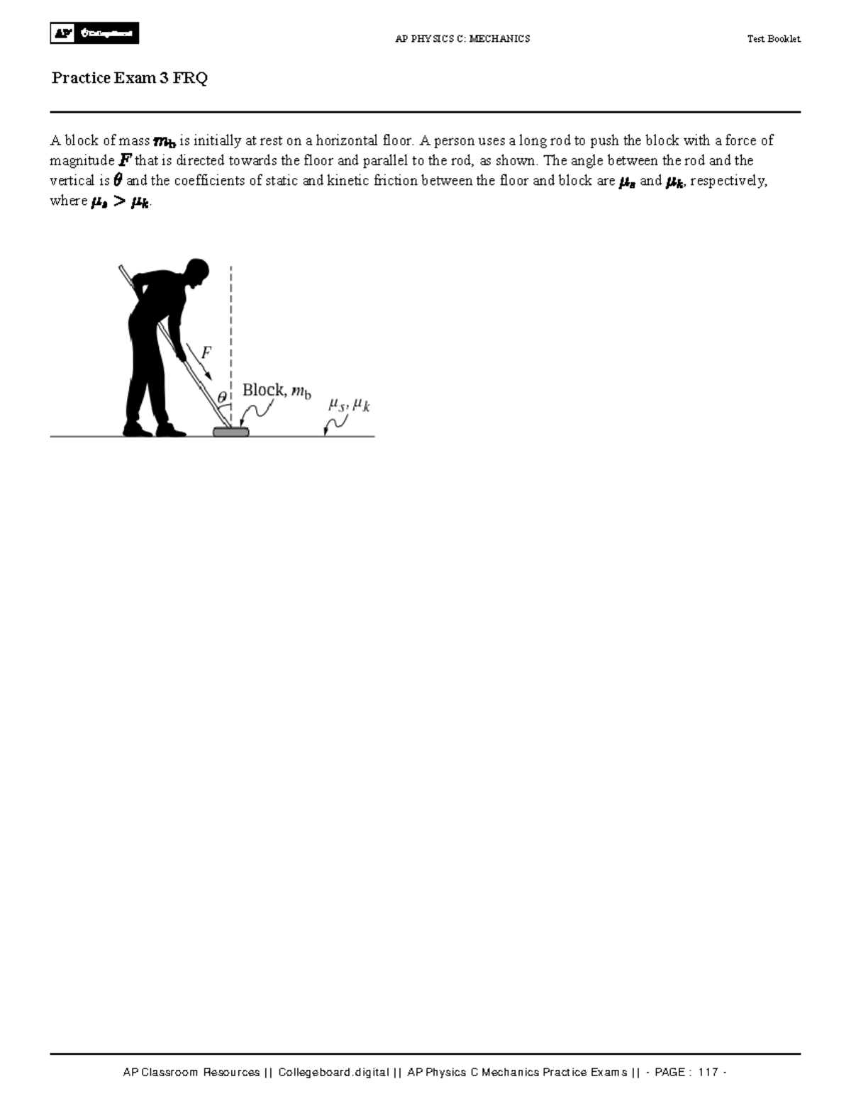 AP PHYSICS C: MECHANICS Practice Test 3 FRQs Analysis and Solutions ...