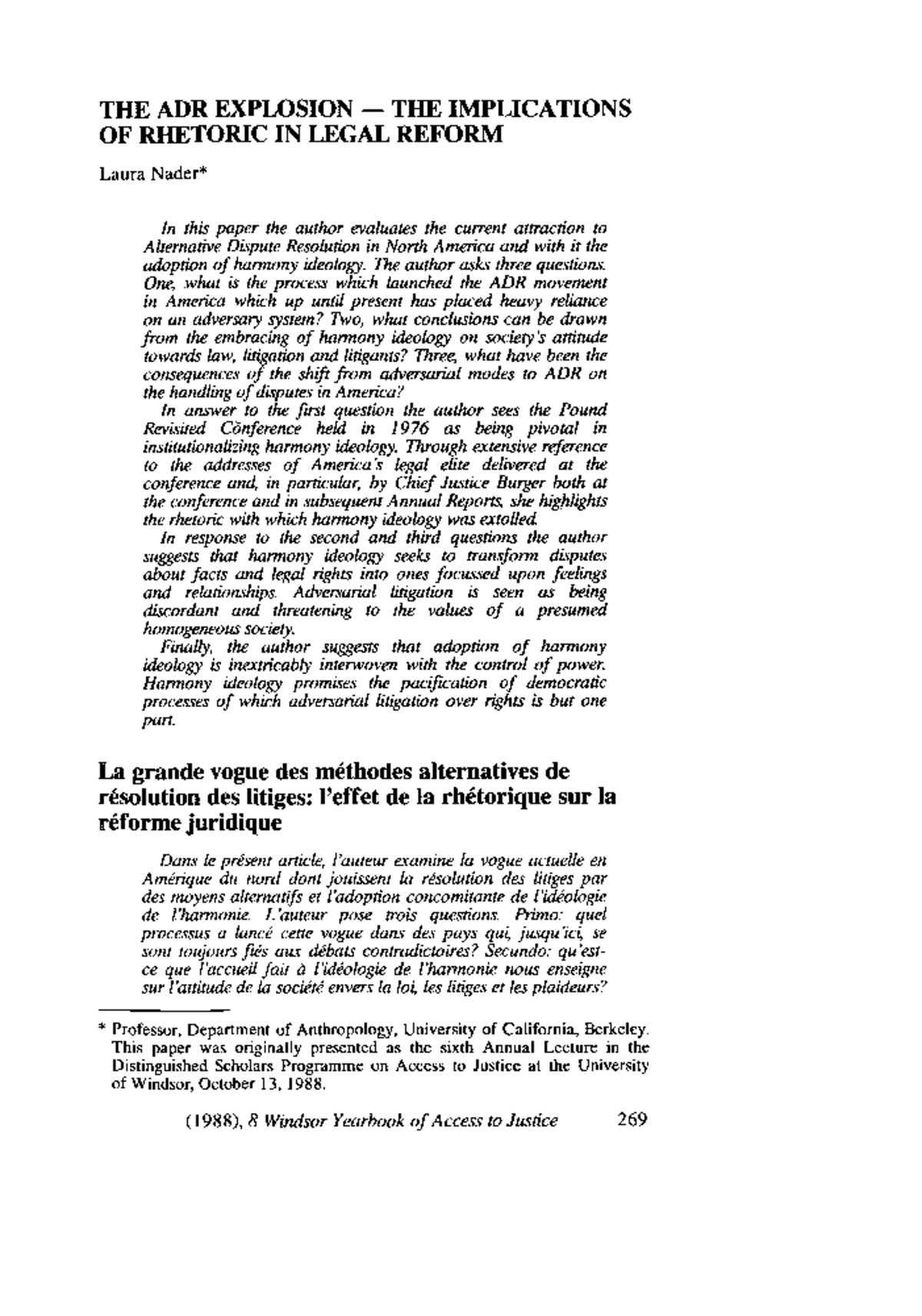 The ADR Explosion: Examining Rhetoric in Legal Reform Dynamics - Studocu