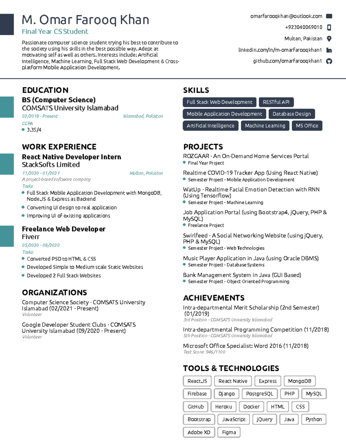 FYP Project Proposal Template - BSCS Final Year Student Profile - Studocu