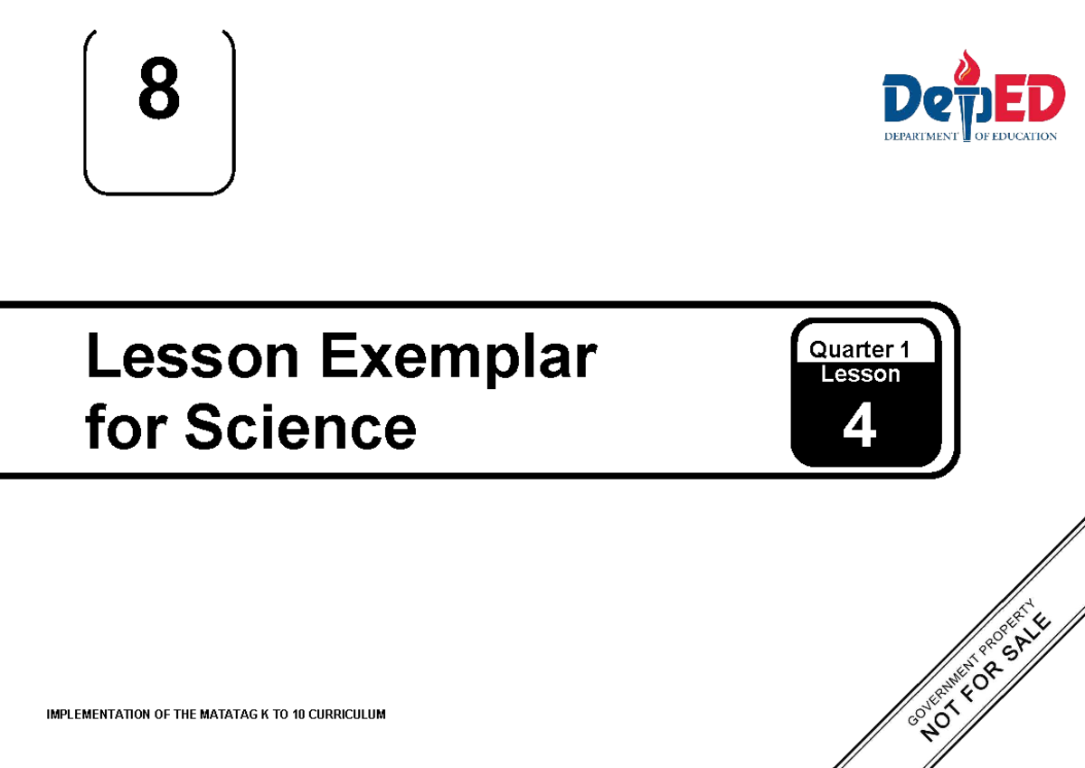 Q1 LE Science 8 Lesson Exemplar: Implementing MATATAG Curriculum Week 5 ...