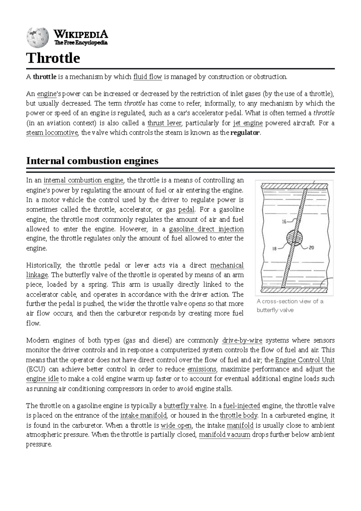 Throttle Mechanisms in Internal Combustion Engines: A Comprehensive ...