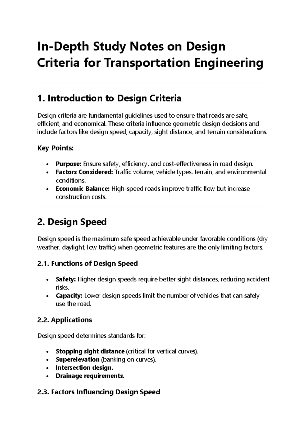 Traffic Engineering Study Notes: Key Concepts & Methods (Chapter 2 ...