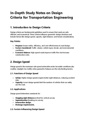 Transport planning ( my notes) - In-Depth Study Notes: Transporta5on ...