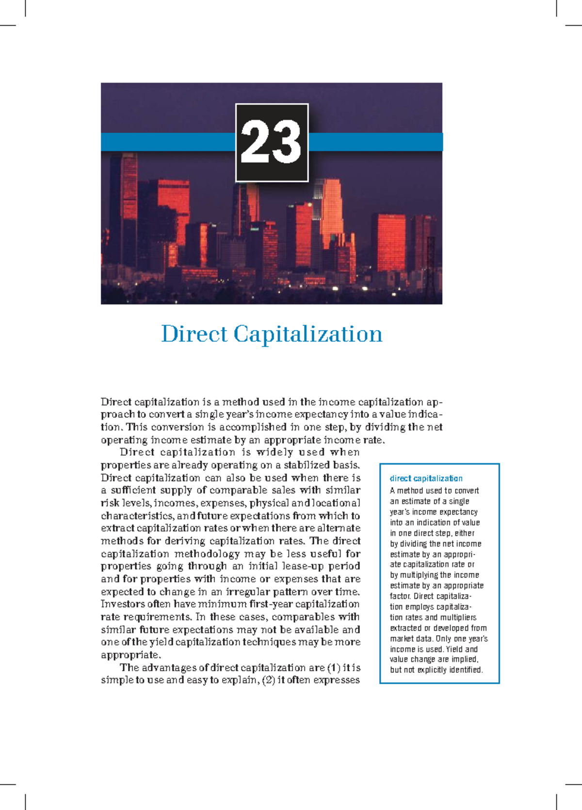 Chap 23: Direct Capitalization in Income Valuation Techniques - Studocu