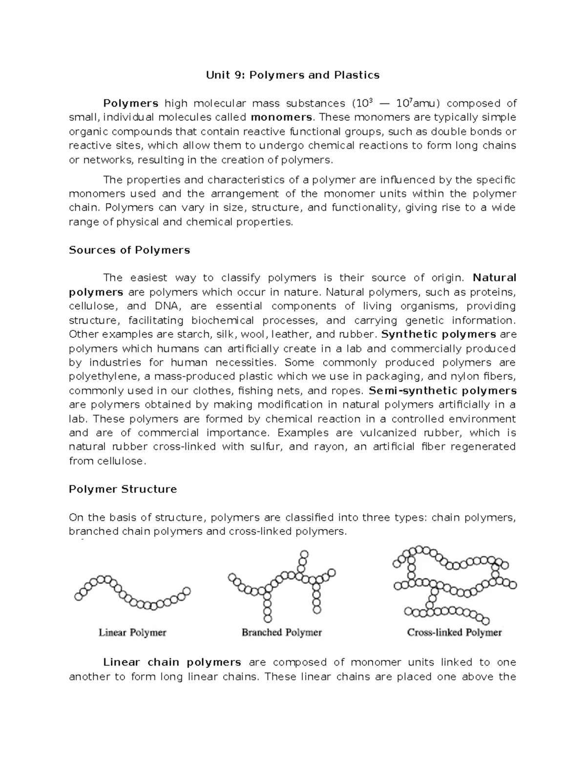 Unit 7: Overview of Solids and Crystal Structure Concepts - Studocu