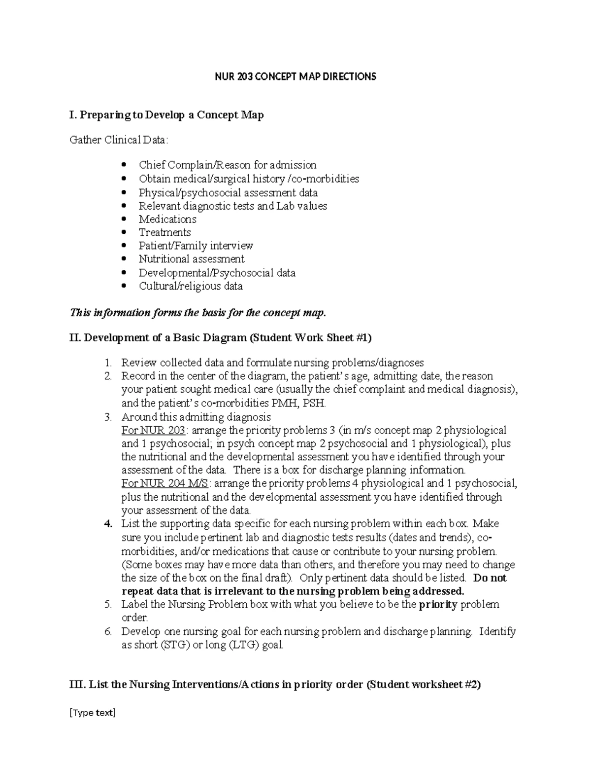 NUR105 Clinical Concept Map Template for Nursing Diagnosis ...