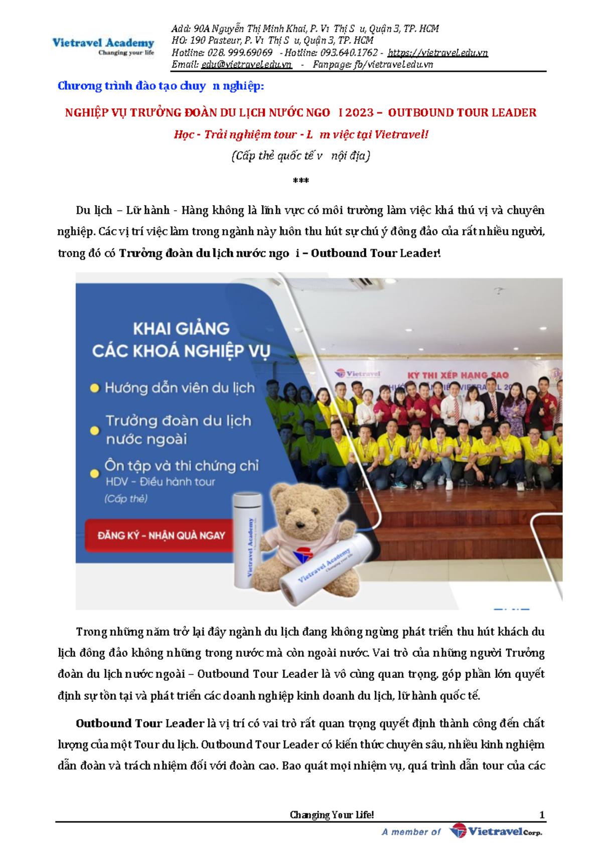 Nghiệp Vụ Trưởng Đoàn Du Lịch Ngoài - Outbound Tour Leader 2023 - Studocu