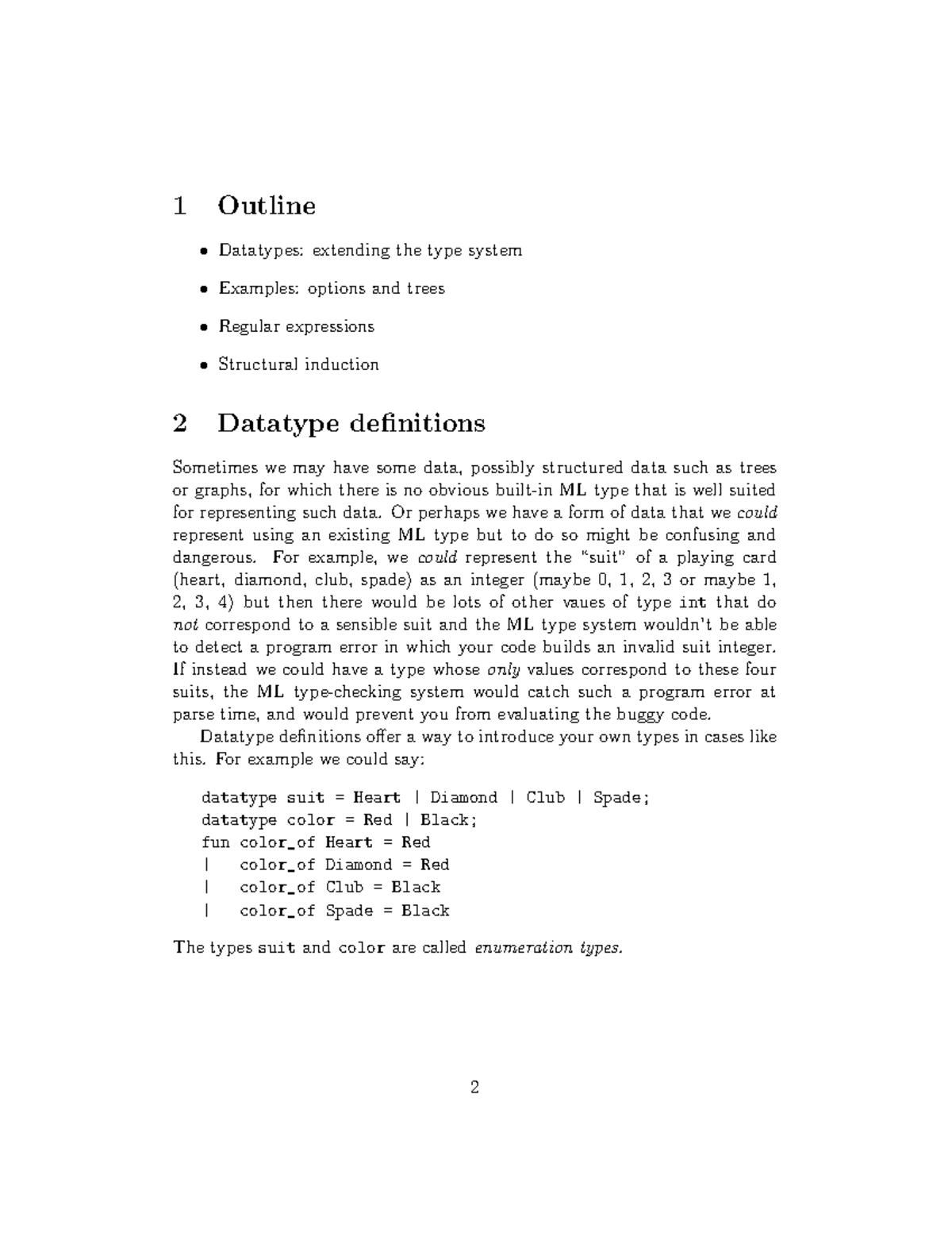 Lecture 09-notes - Fall 2016. - 1 Outline Datatypes: extending the type ...