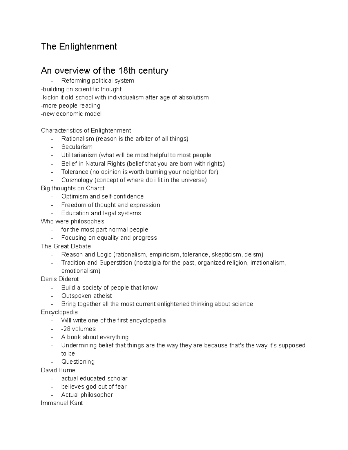 The Enlightenment Assignment - Key Concepts & Thinkers Explained - Studocu