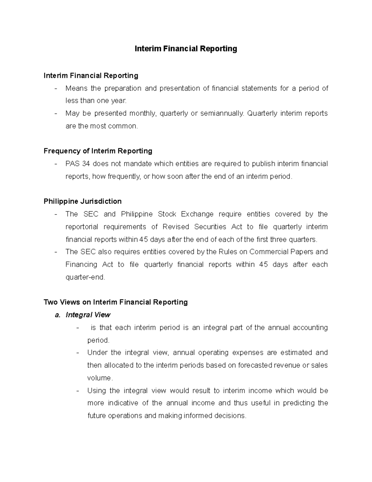 Interim Financial Reporting: Key Principles and Philippine Guidelines ...