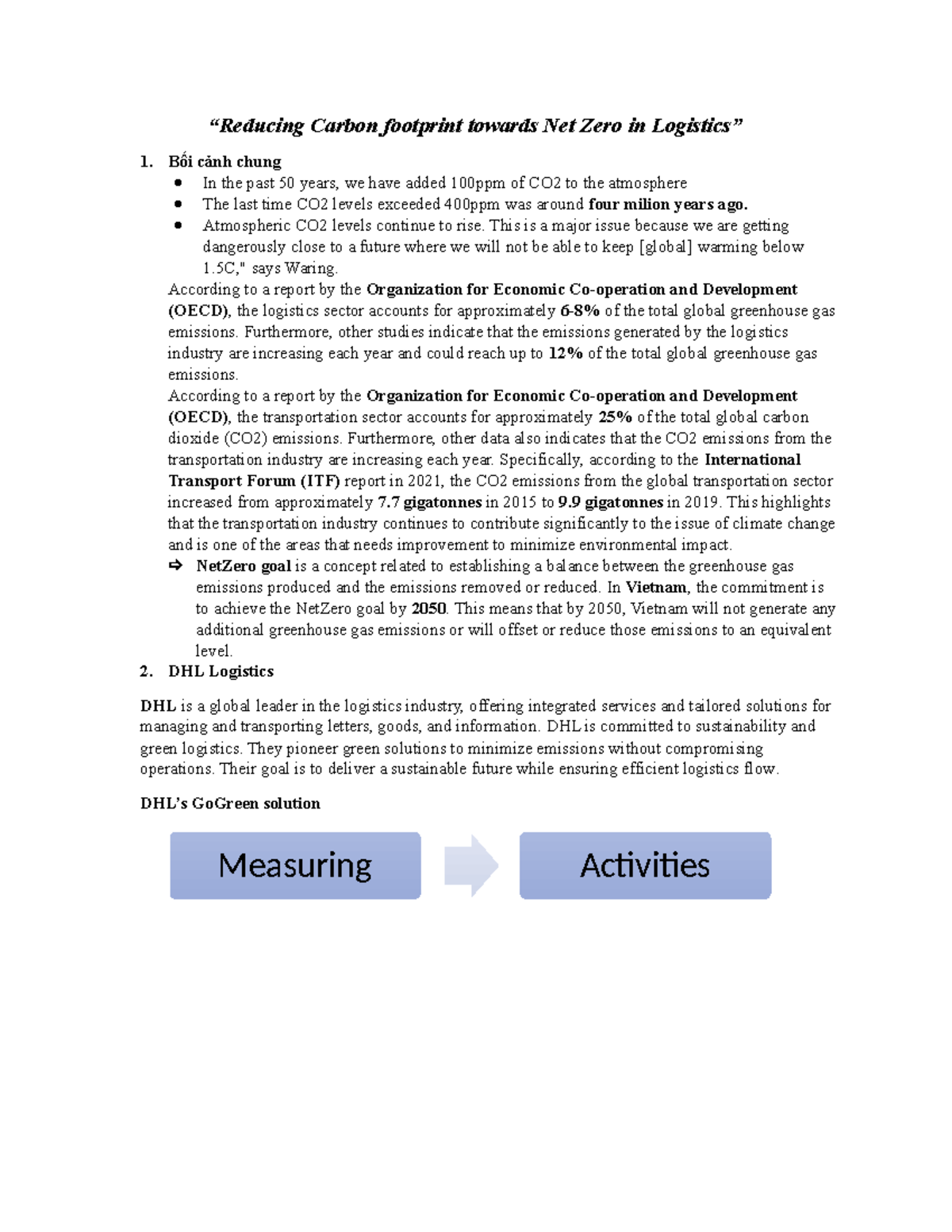 Reducing Carbon Footprint to Achieve Net Zero in Logistics Strategies ...