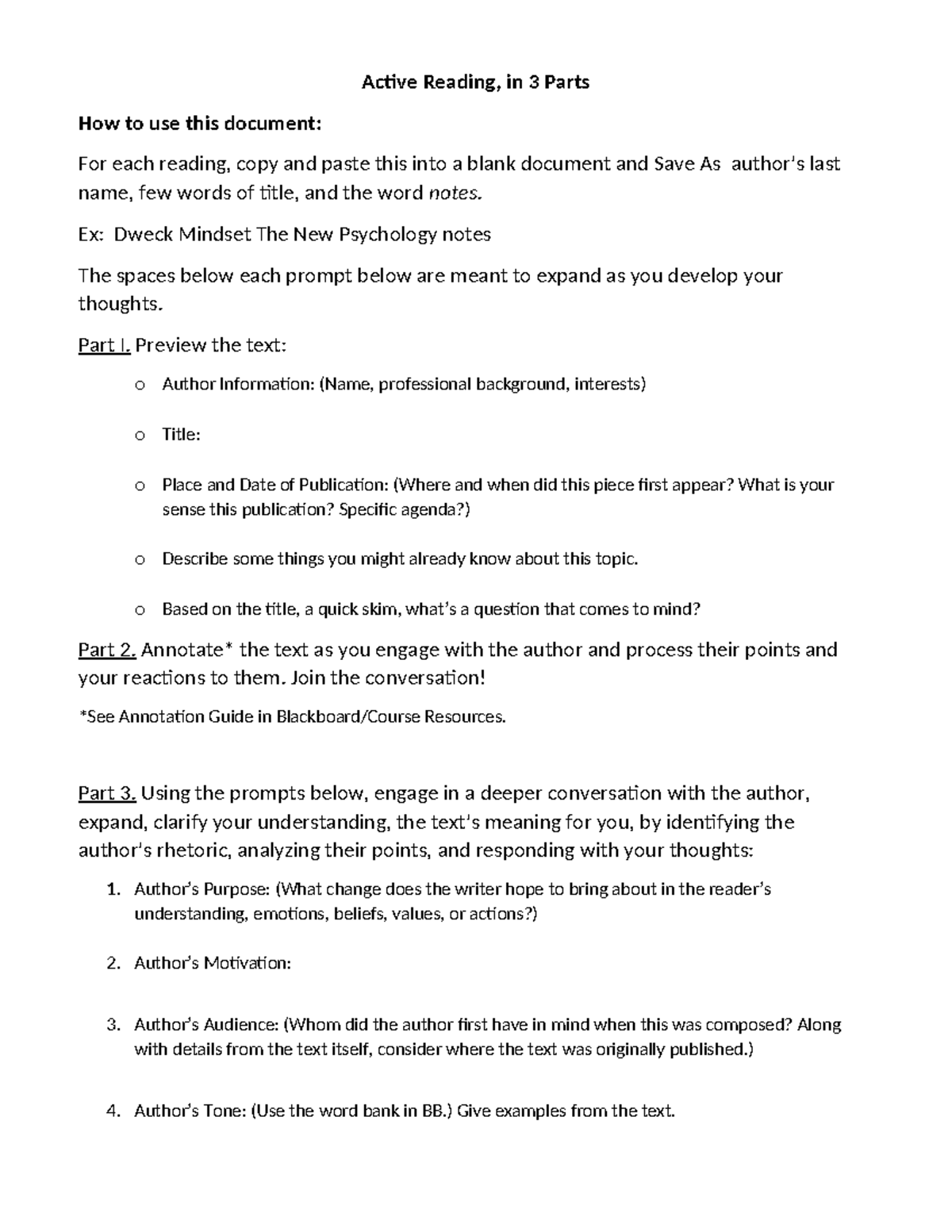 Active Reading 3 Parts 4 - Active Reading, in 3 Parts How to use this ...