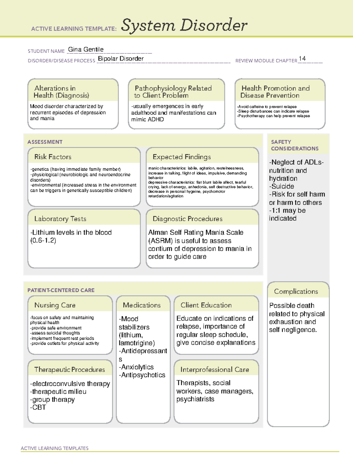 Bipolar disorder alt - ALT ati - ACTIVE LEARNING TEMPLATES System ...