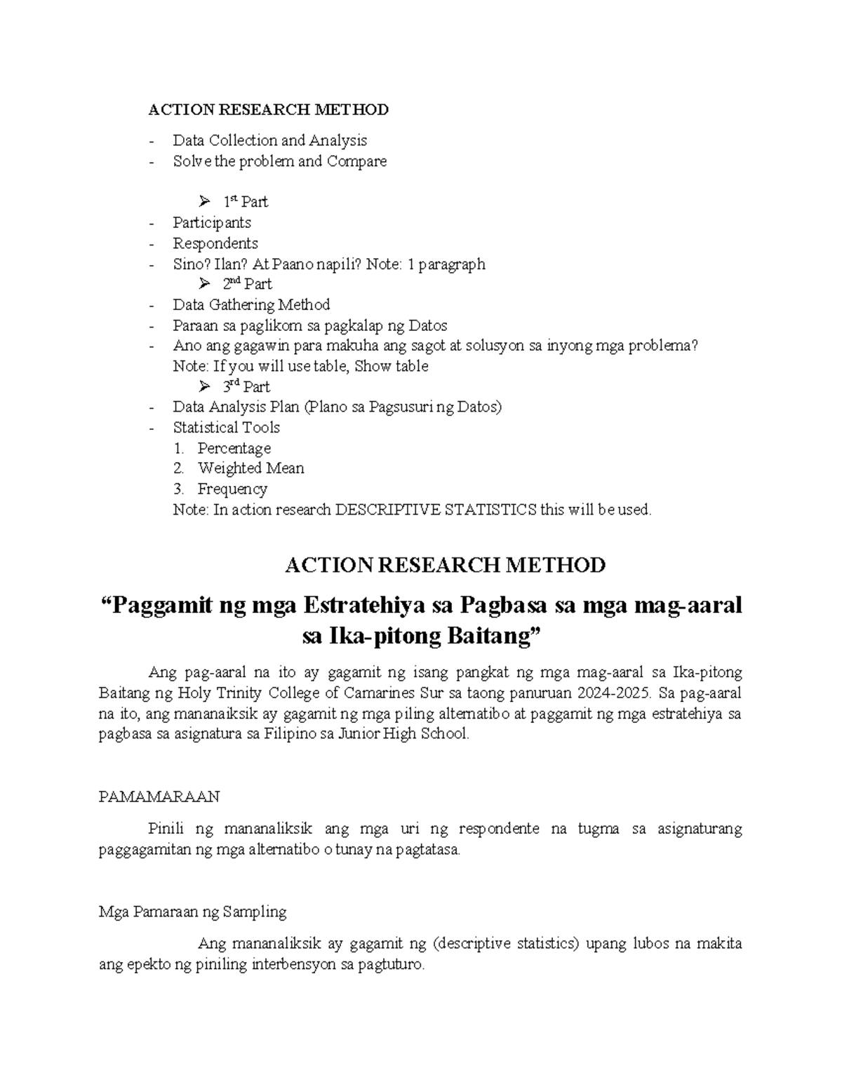 AR Method: Paggamit ng Estratehiya sa Pagbasa sa Ika-pitong Baitang ...