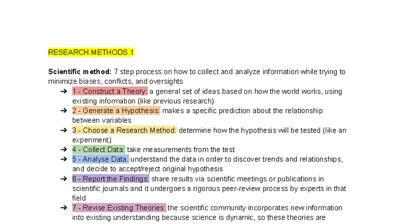 Psych 101: Research Methods 1 & 2 - Scientific Process & Data Analysis ...