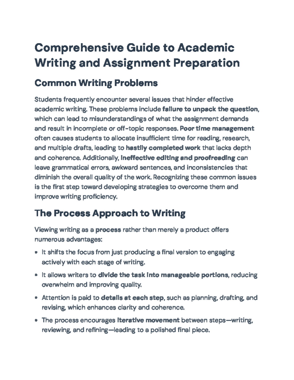 Comprehensive Guide to Academic Writing and Assignment Preparation ...