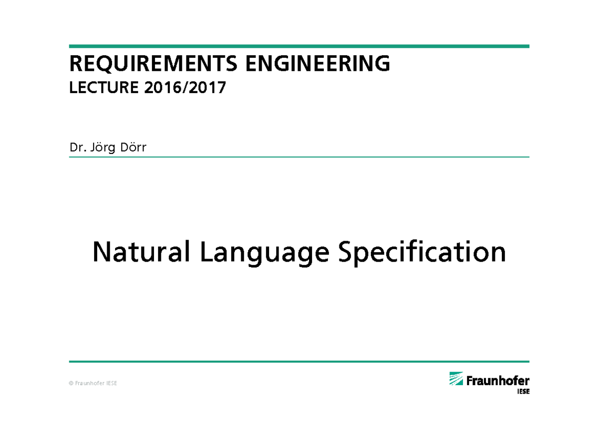 2016 1104 - Natural Language Specification - REQUIREMENTS ENGINEERING ...