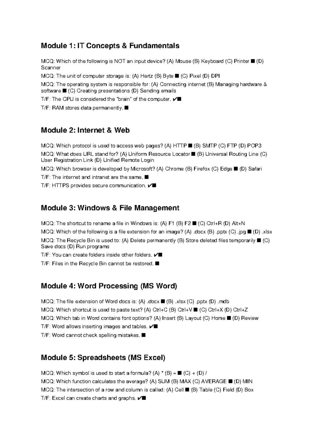 Digital Transformation Questions: IT Concepts & Applications MCQs - Studocu