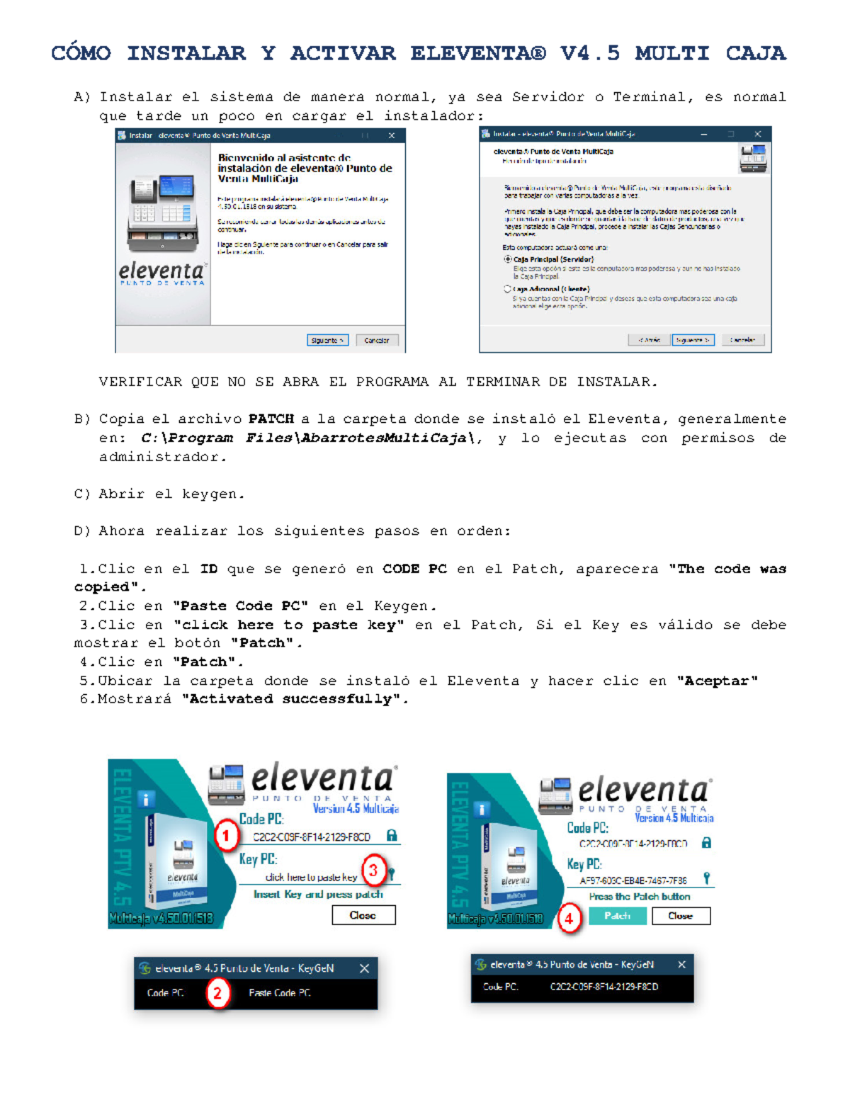 696908706 Guía de Instalación y Activación de Eleventa 4.5 - Document Preview