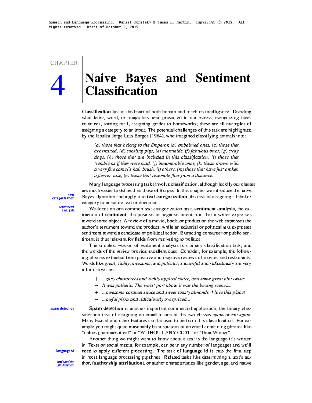 Naive Bayes and Sentiment Classification (CS 101) - Chapter 4 Overview ...