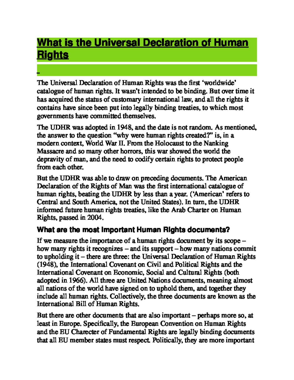 What is the Universal Declaration of Human Rights - What is the ...