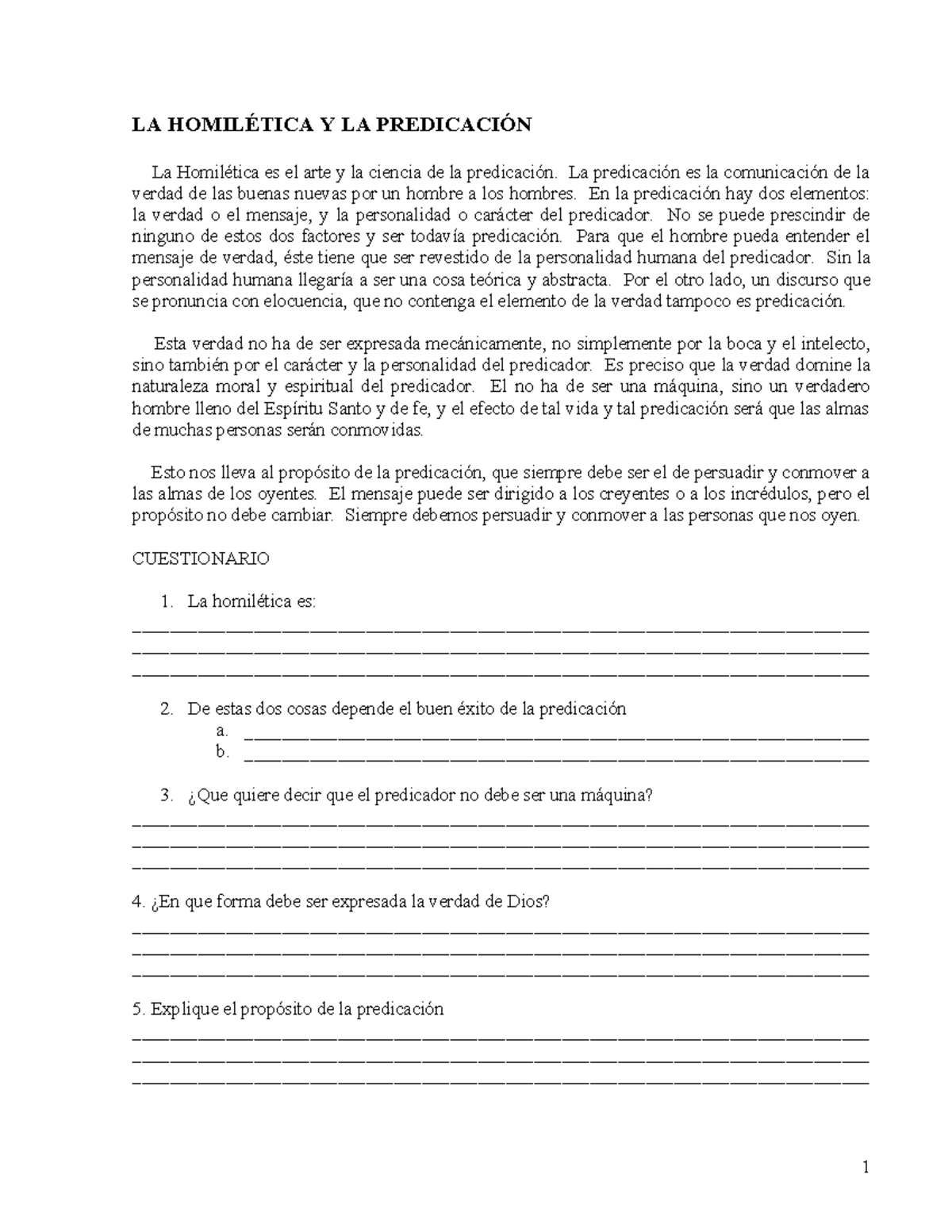 LA HOMILÉTICA Y LA PREDICACIÓN: CLAVES PARA UNA PREDICACIÓN EFECTIVA - Document Preview