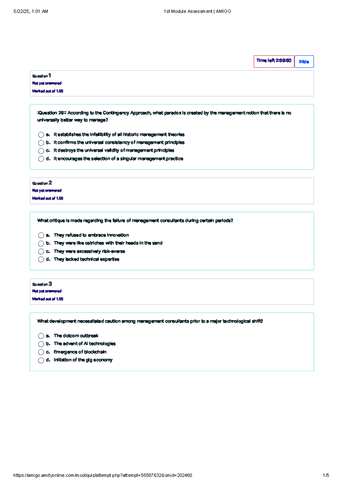 1st Module Assessment AMIGO: Contingency Approach & BPO Insights - Studocu