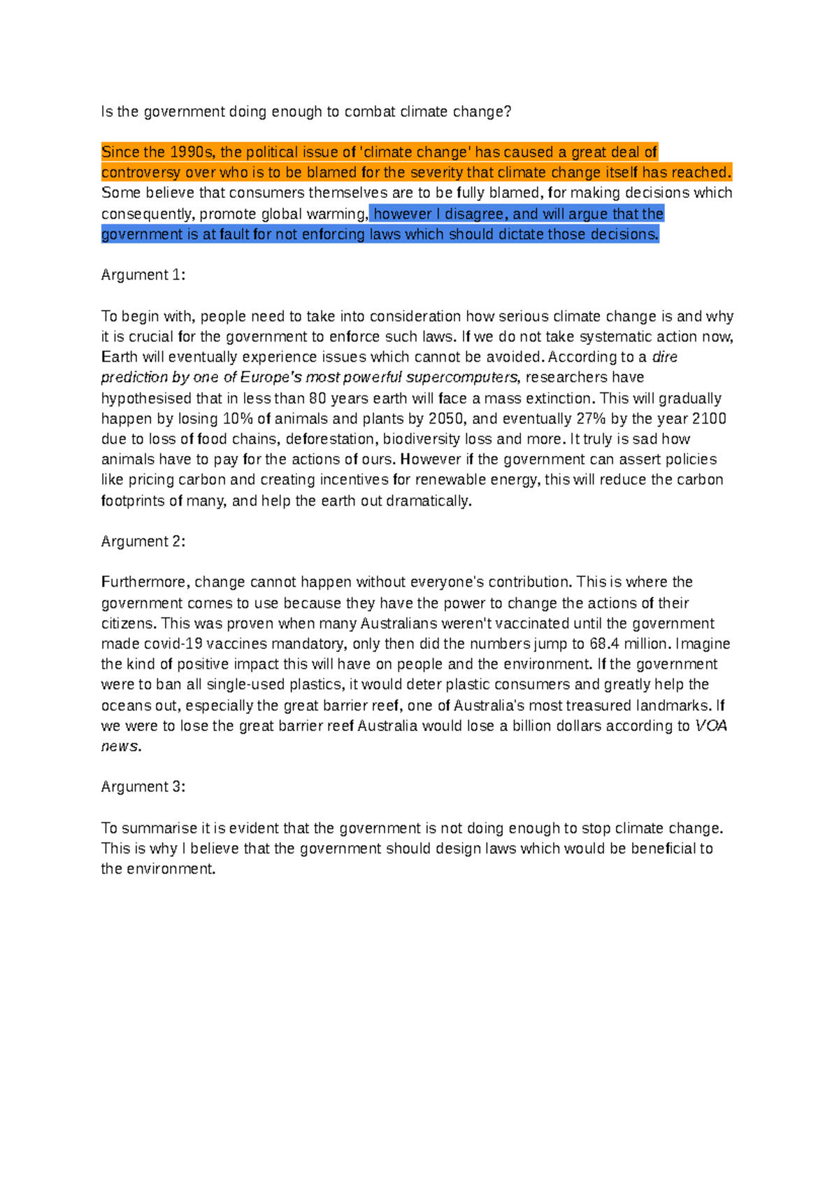 Government's Role in Combating Climate Change: A Critical Analysis ...