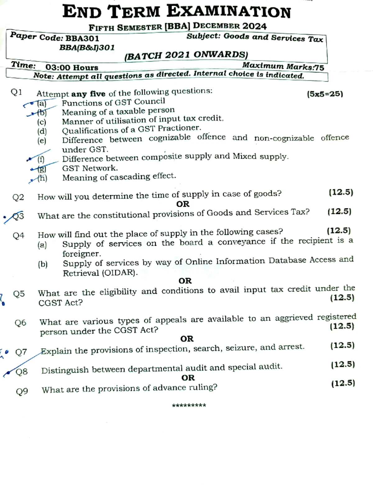 Project Management End Term Exam Paper 2023 - GGSIPU - Studocu