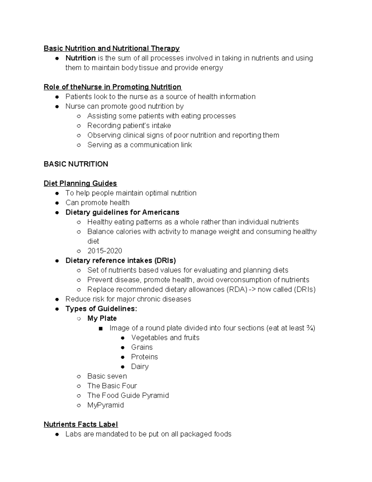 Copy of Basic Nutrition and Nutritional Therapy - Basic Nutrition and ...