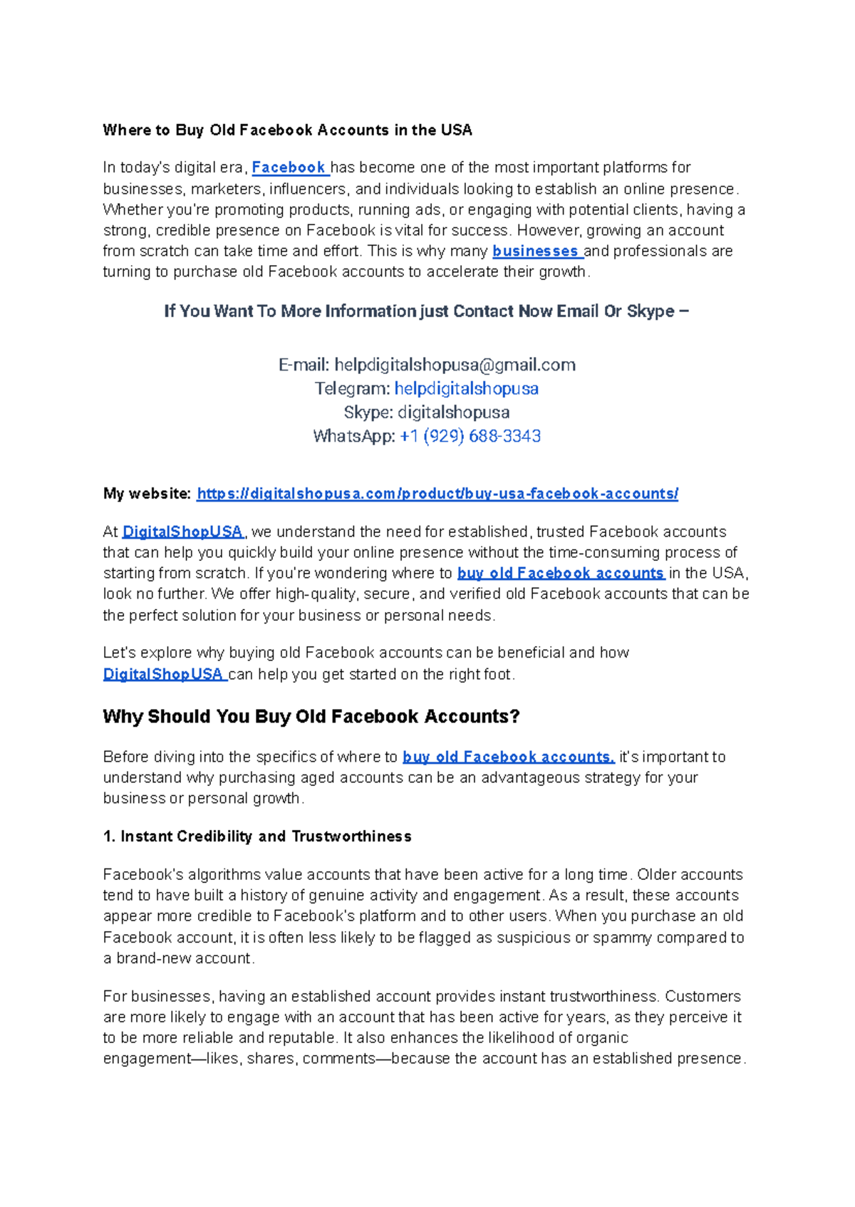 Where to Buy Old Facebook Accounts in the USA - Whether you're ...