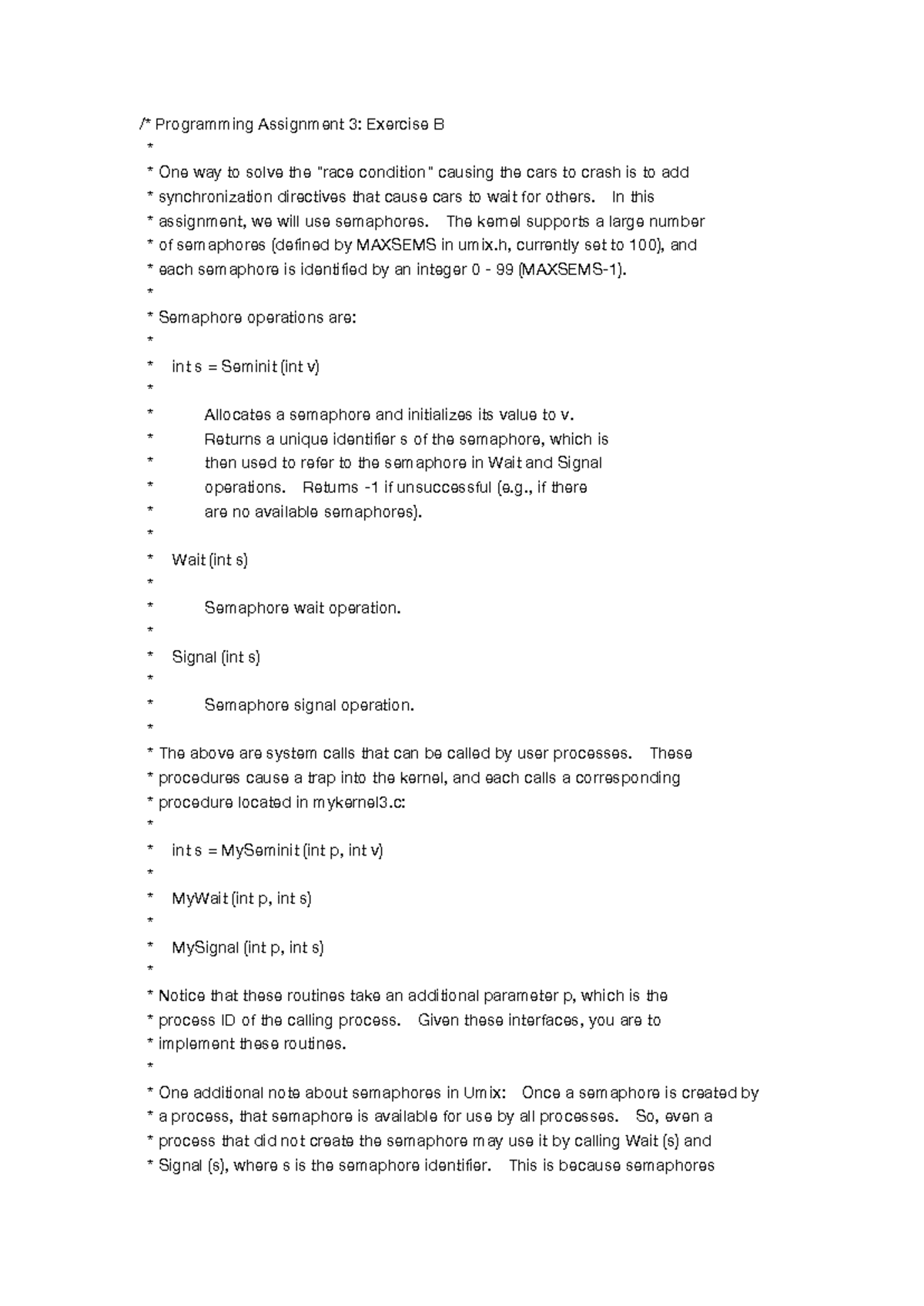 Pa3b - Project 3 part b - /* Programming Assignment 3: Exercise B ...