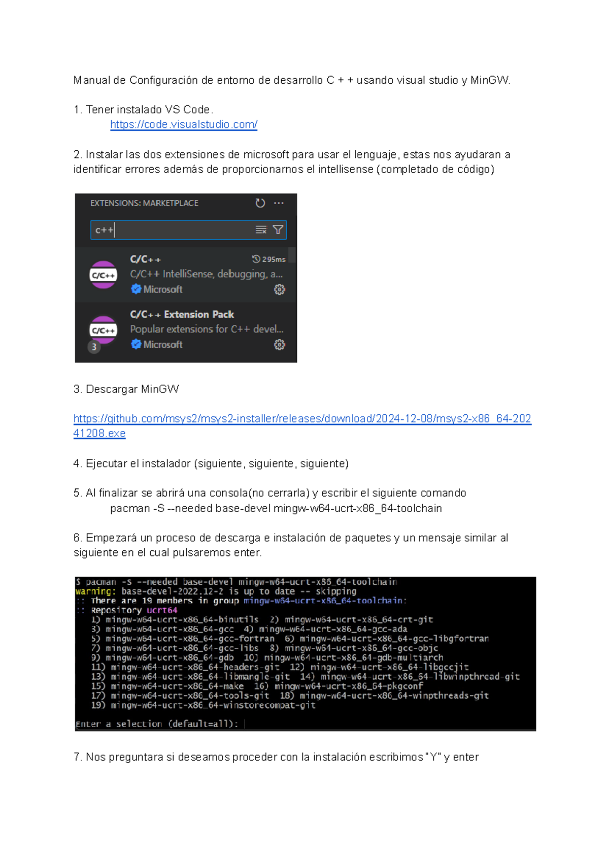 Manual Configuracion entorno c++ - Manual de Configuración de entorno ...