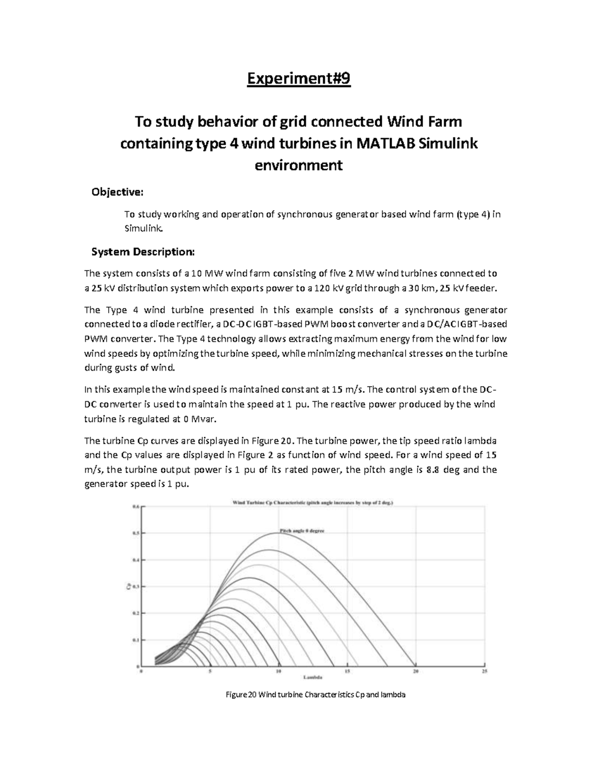 Experiment#9-12: Behavior Study of Grid Connected Wind Farms in MATLAB ...