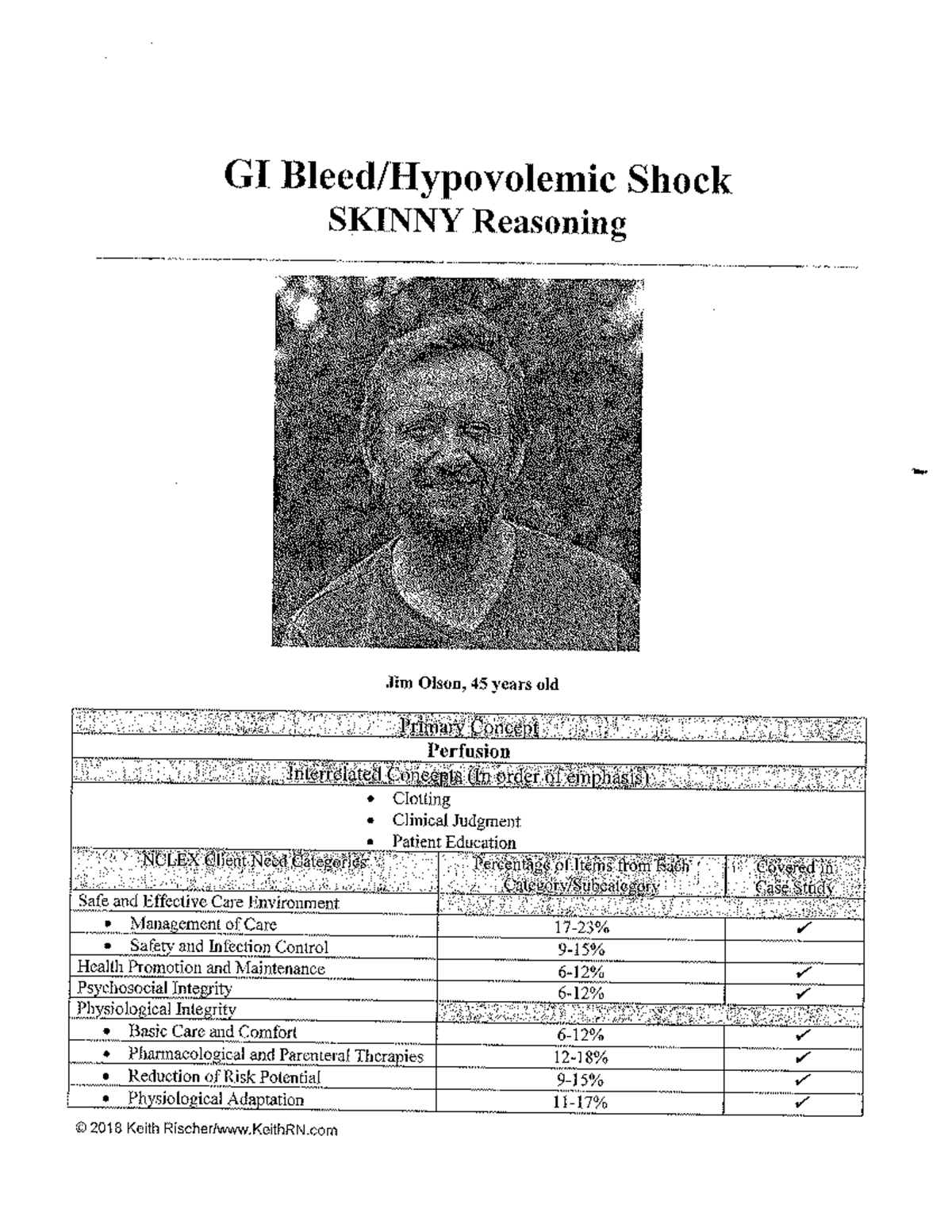 GI Shock Case Study: Jim Olson's Clinical Reasoning (2018 Keith) - Studocu