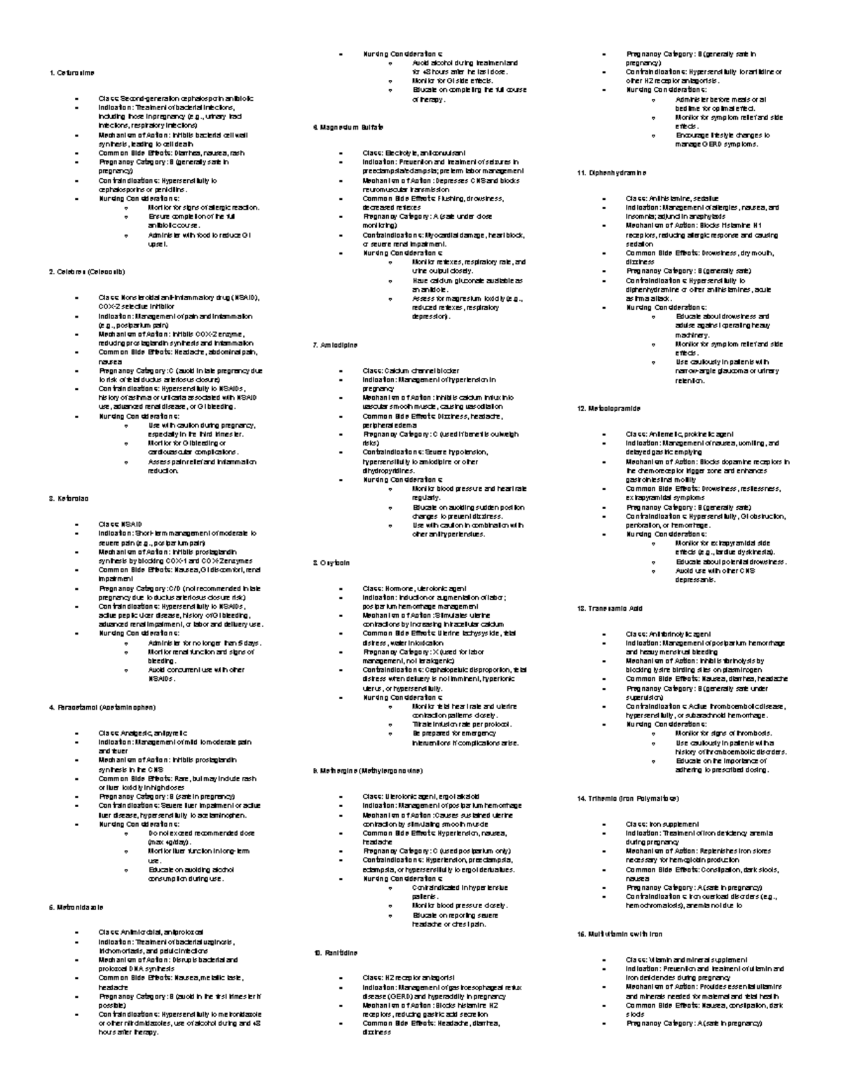OB - Essential Medications for Obstetric Care - Studocu