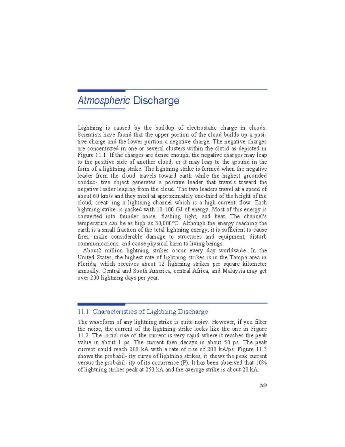 C11 - Characteristics of Atmospheric Discharge and Lightning Safety ...