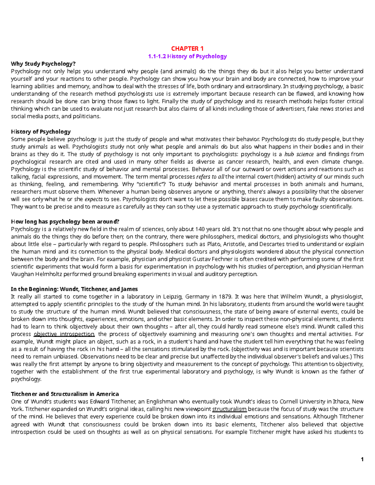 CHAPTER 1: History of Psychology - Understanding Research Methods in ...