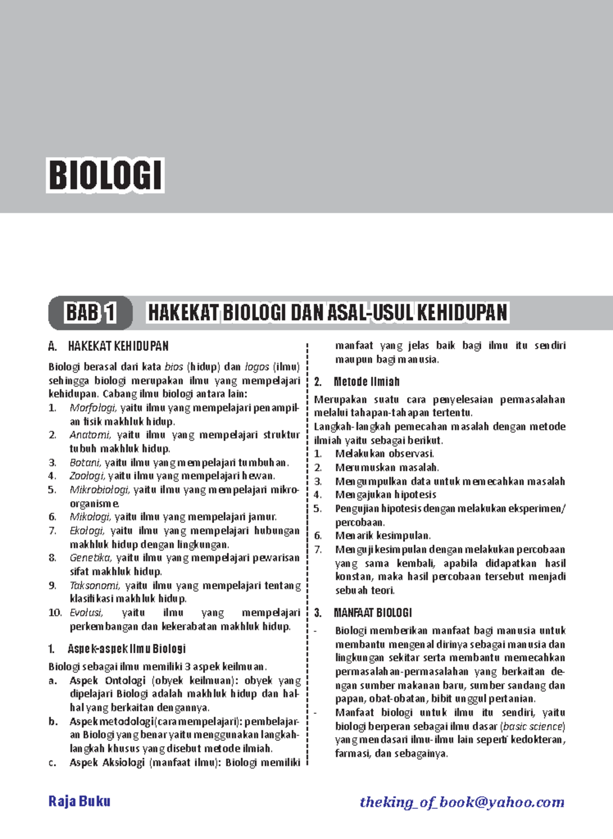 Rangkuman Materi Biologi untuk Kelas 12: Hakekat dan Asal-Usul ...