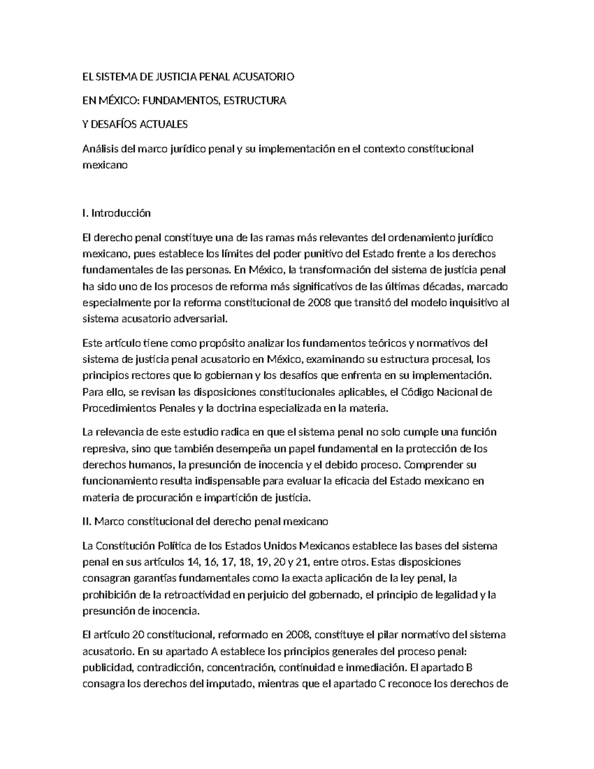 EL SISTEMA DE JUSTICIA PENAL ACUSATORIO EN MÉXICO: ANÁLISIS Y DESAFÍOS ...