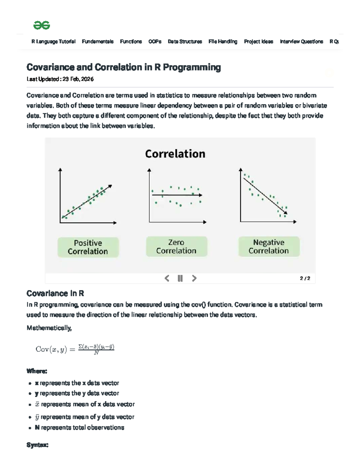 Covariance and Correlation in R Programming: A Comprehensive Guide ...